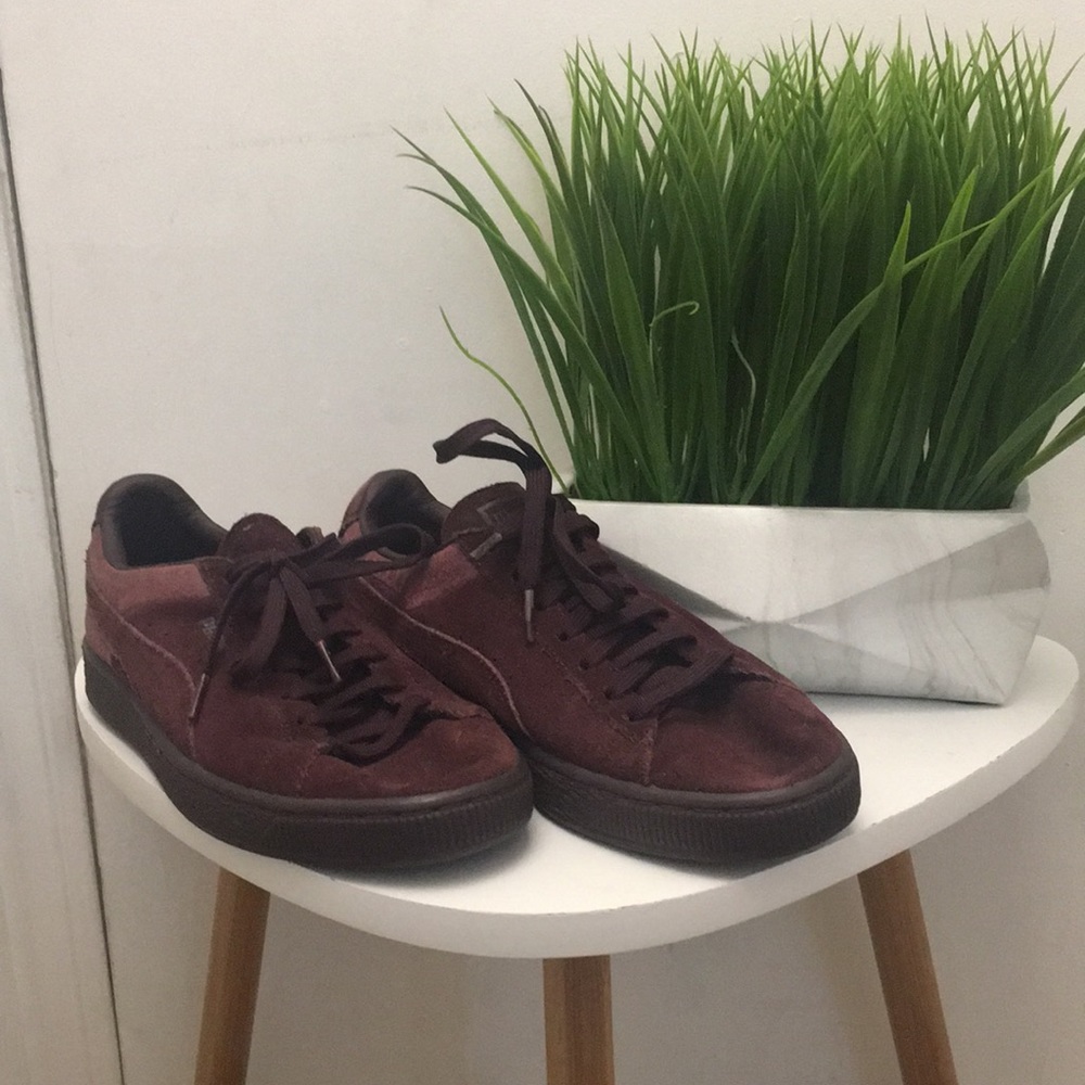 Purple Puma Suede Sneakers